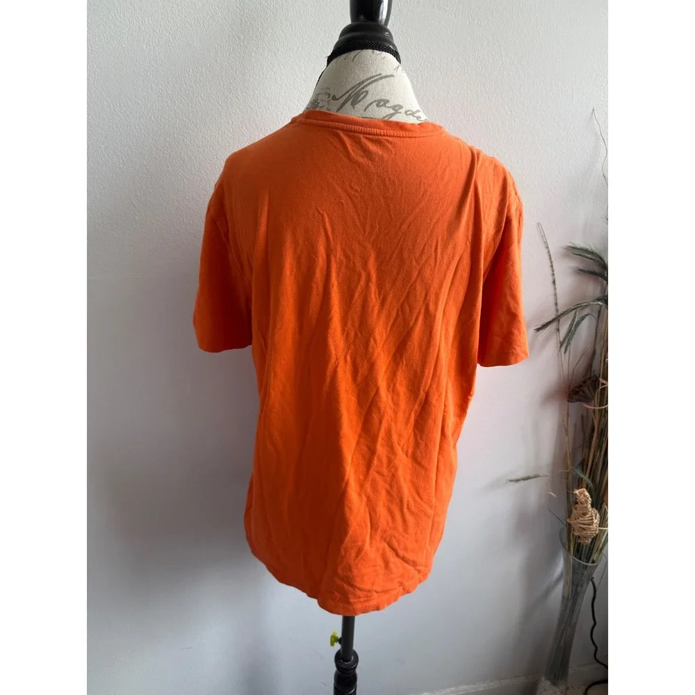 Polo Ralph Lauren Mens Custom Fit T-Shirt Orange Cotton Pony Logo Size Large L/G